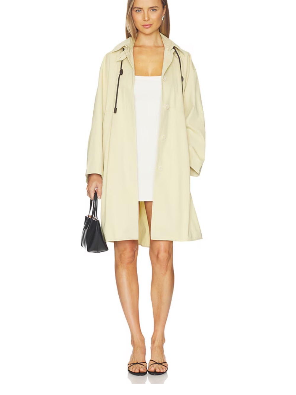 Proenza Schouler Light Cream Hooded Trench Coat